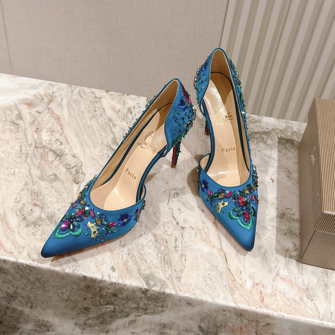 CL 25 Embellished Pumps Blue Imported   Special 346311