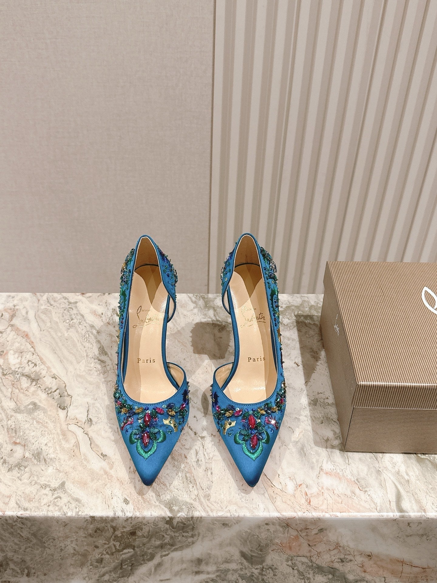 CL 25 Embellished Pumps Blue Imported   Special 346311