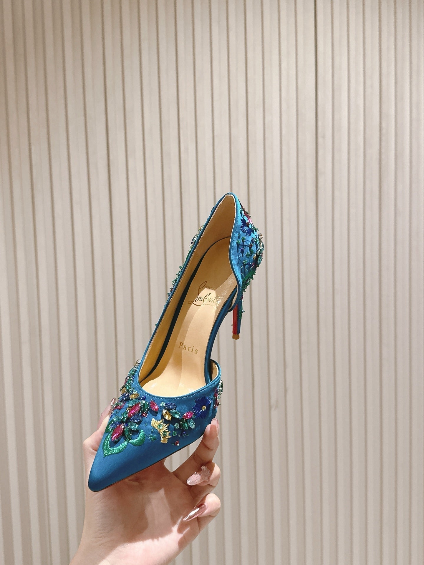 CL 25 Embellished Pumps Blue Imported   Special 346311
