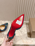 CL 25 Embellished Pumps Blue Imported   Special 346311