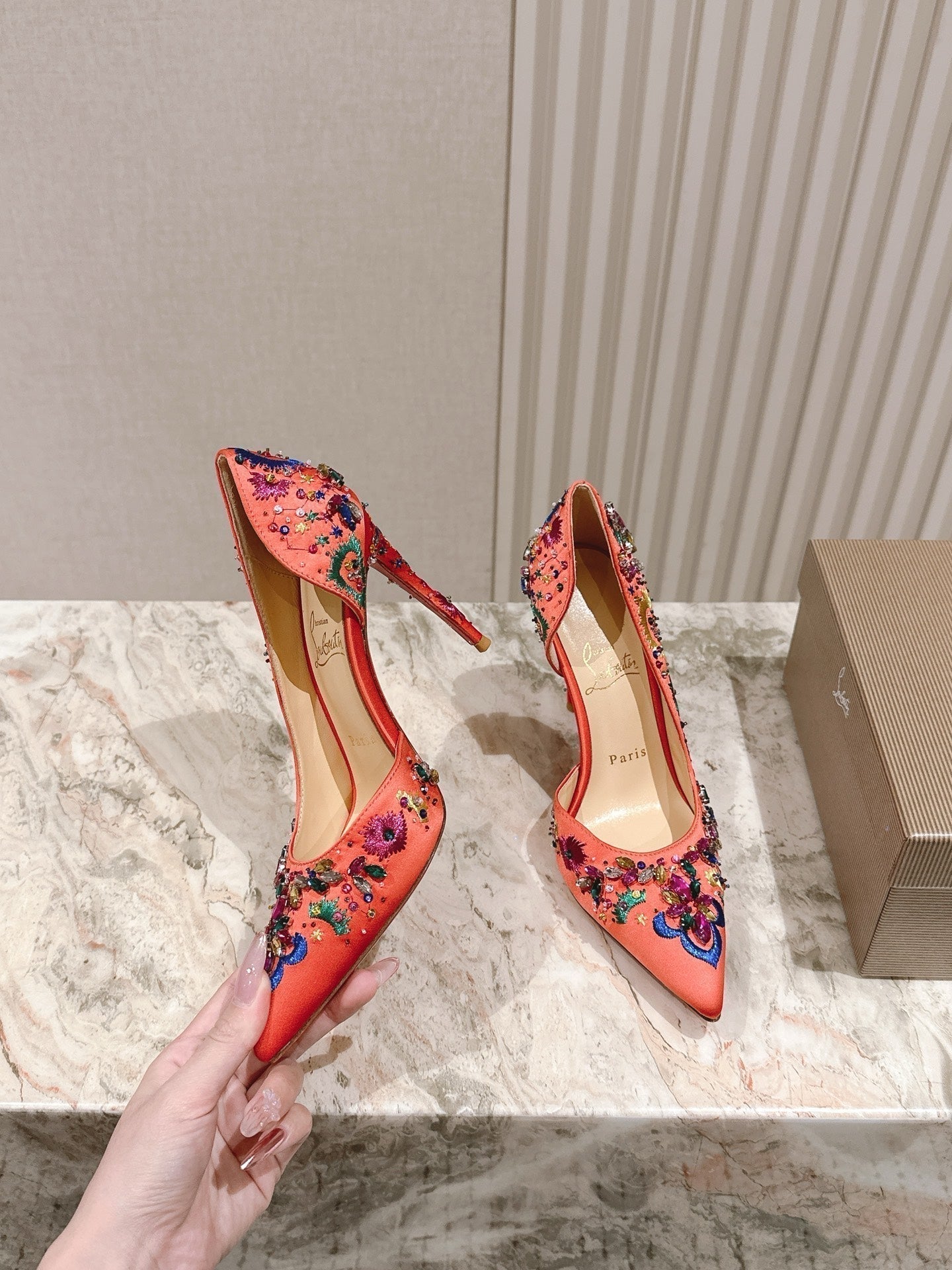 CL 25 Embellished Pumps Red Imported   Special 346314