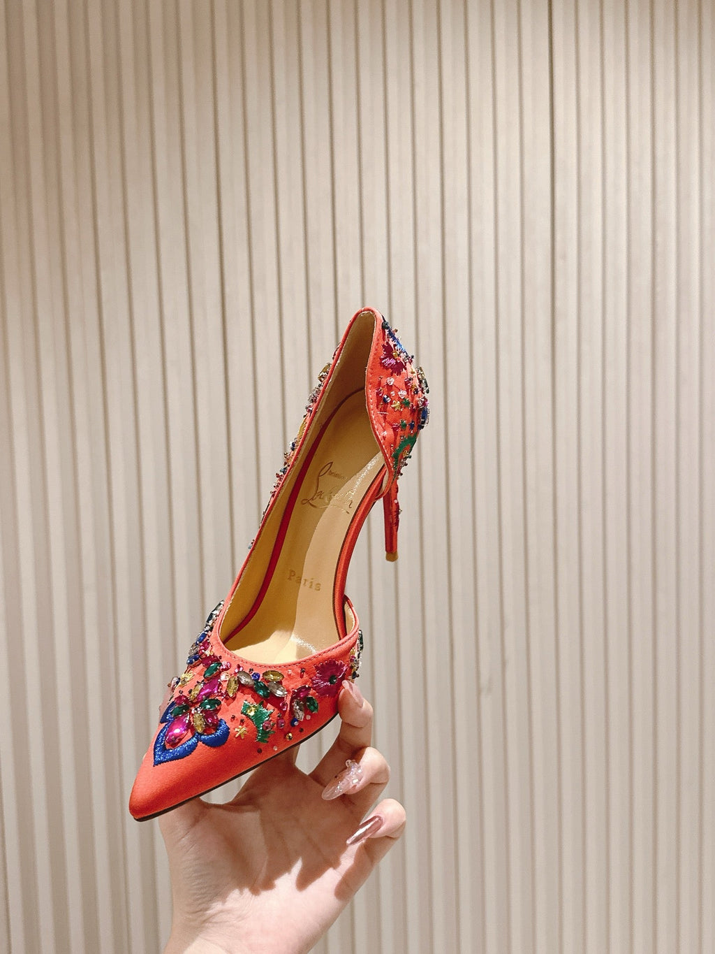 CL 25 Embellished Pumps Red Imported   Special 346314