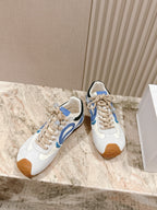 Loewe 2025 Paula's Ibiza Flow Runner Sneaker Ivory Blue Suede Leather 556048