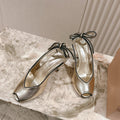Miu Mordoré Slingback Pumps 85mm Light Gold Cowhide Sheepskin 445794