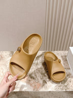 Loewe 25 Foam Pebble Slide Brown Rubber