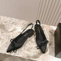 CC 25ss Bow Tie Slingbacks 20mm Black Satin & Patent Leather 447411