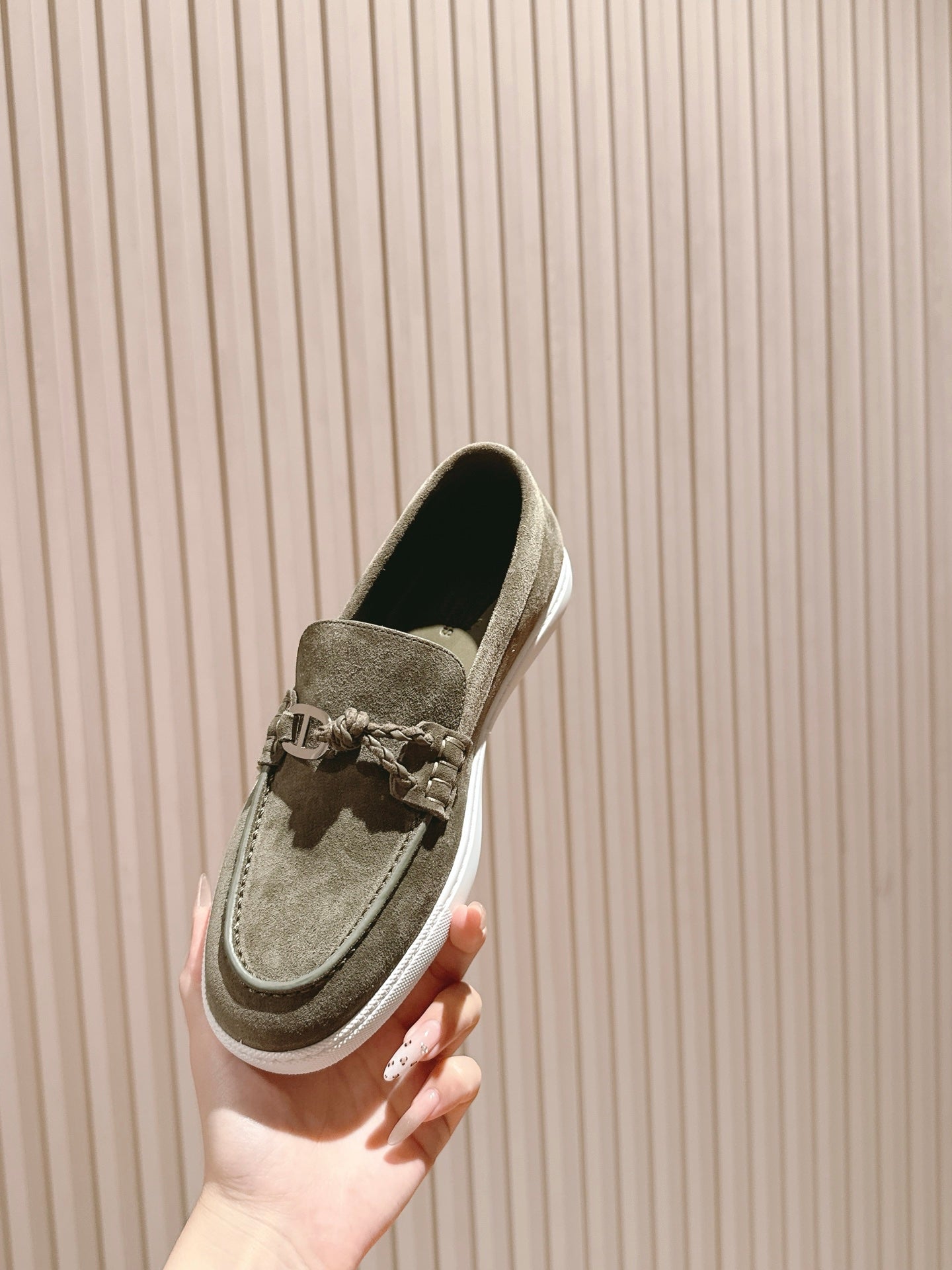 HM 25s Ignacio Loafer Olive Green Suede Rubber 445347