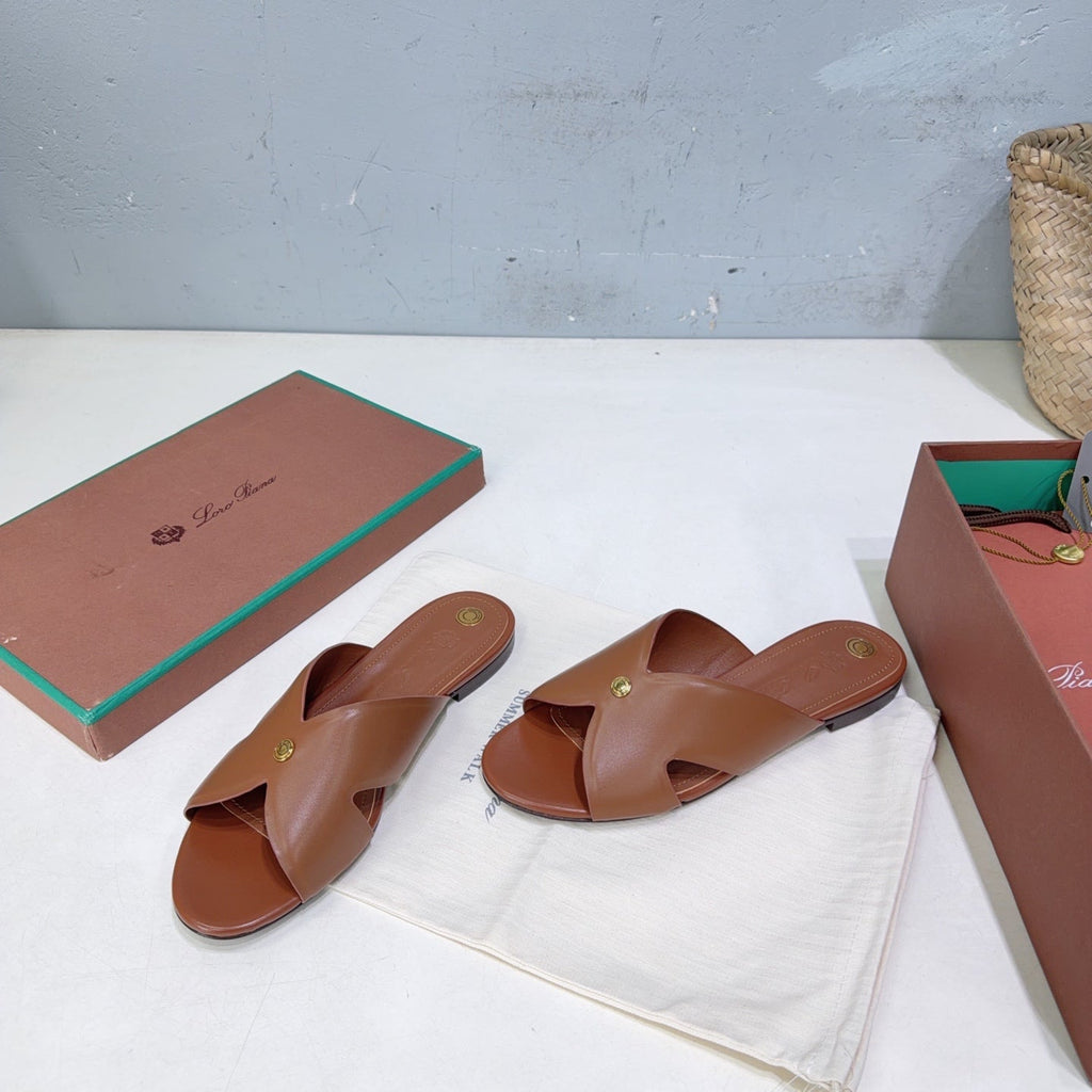 LP Vera Flat Sandal Brown Sheepskin 742544