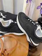 cc classic sneaker black fabric calfskin
