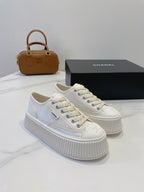 CC Sneaker In White Canvas Fabric 144791