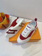 HM Bouncing sneaker Beige Gray mix Red Fabric with Suede 212285