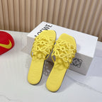 Petal Anagram Slide in Yellow Soft Calfskin 273742