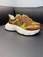 GG Men's Sneaker Brown Gold Mesh Suede 751839