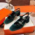HM Jackie 50 Pump Teal Green Velvet 680232