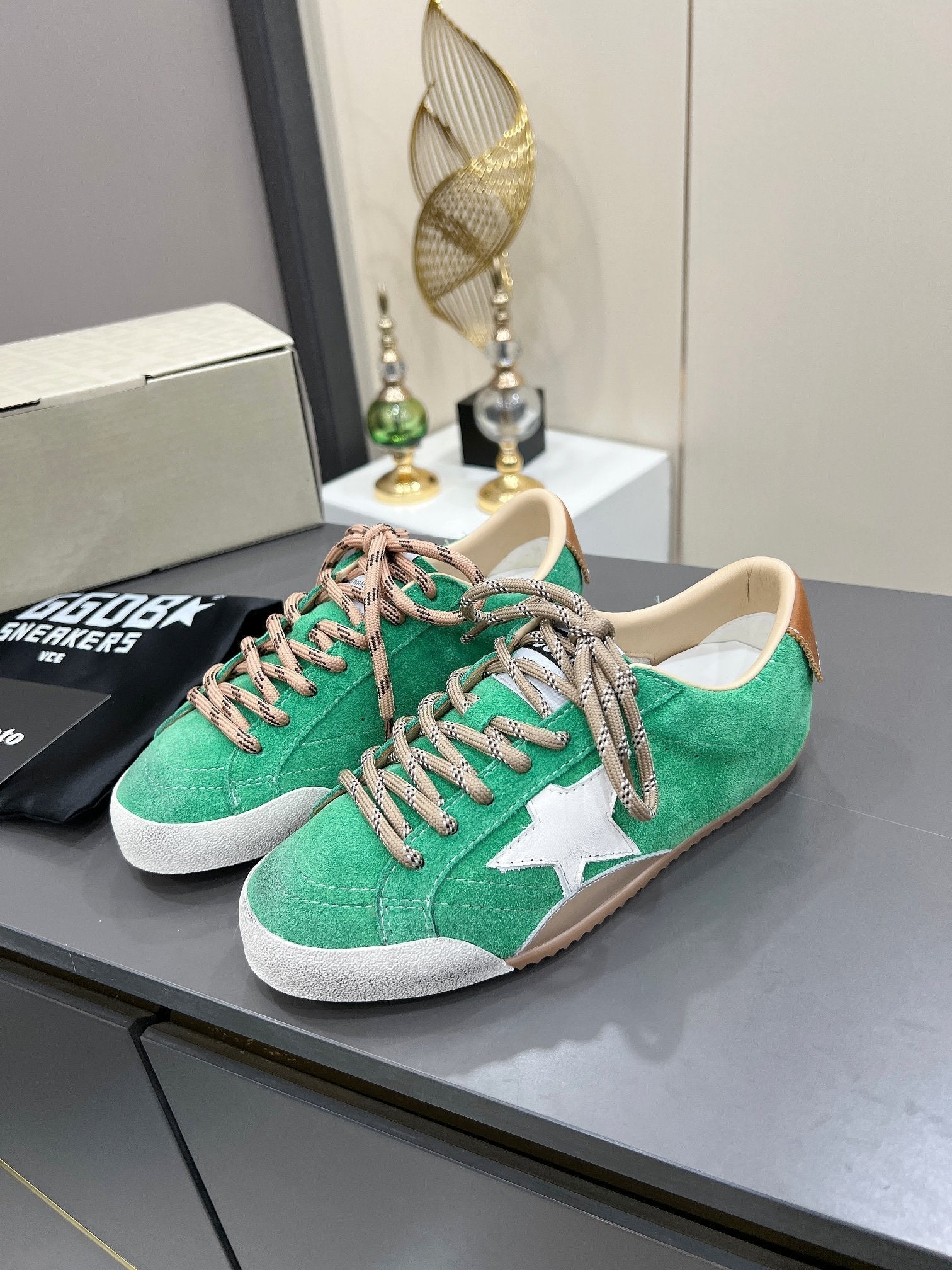 Golden Goose 26s True-Star Sneakers Green Suede 735906