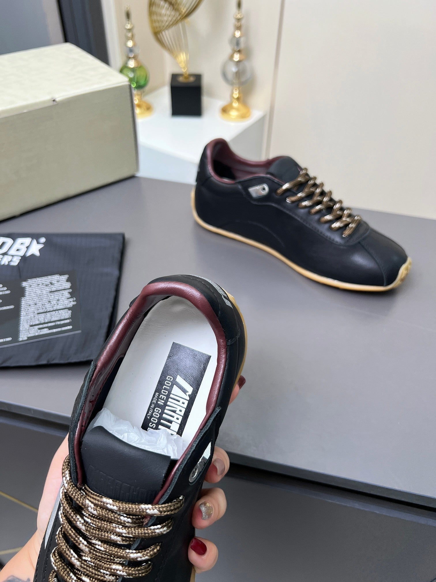 Golden Goose 26s Marathon Runner Sneakers Black Leather 735858