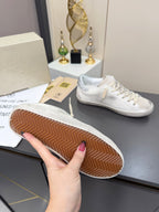 Golden Goose 26s Superstar Sneakers White Sliver Glitter Leather 735892