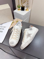 Golden Goose 26s Superstar Sneakers White Gold Pink Glitter Leather 735894