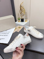Golden Goose 26s Superstar Sneakers White Gold Pink Glitter Leather 735894
