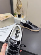 Golden Goose 26s Ball Star Sneakers Black Grey Suede Glitter 735897