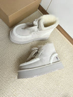 UGG Dopamine Snow Boots Light Grey Wool Suede 512874