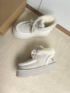 UGG Dopamine Snow Boots Light Grey Wool Suede 512874