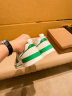 GG Men's Sneaker White Green Cowhide 671709