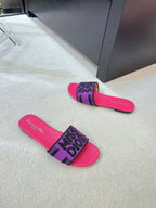dway slide embroidered purple red cotton