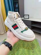 GG Men's Sneaker White Embossed Cowhide 471067