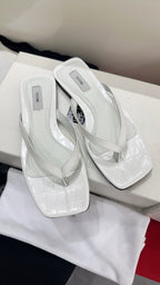 Totem Thong Sandals White Croc-Effect Leather 751658
