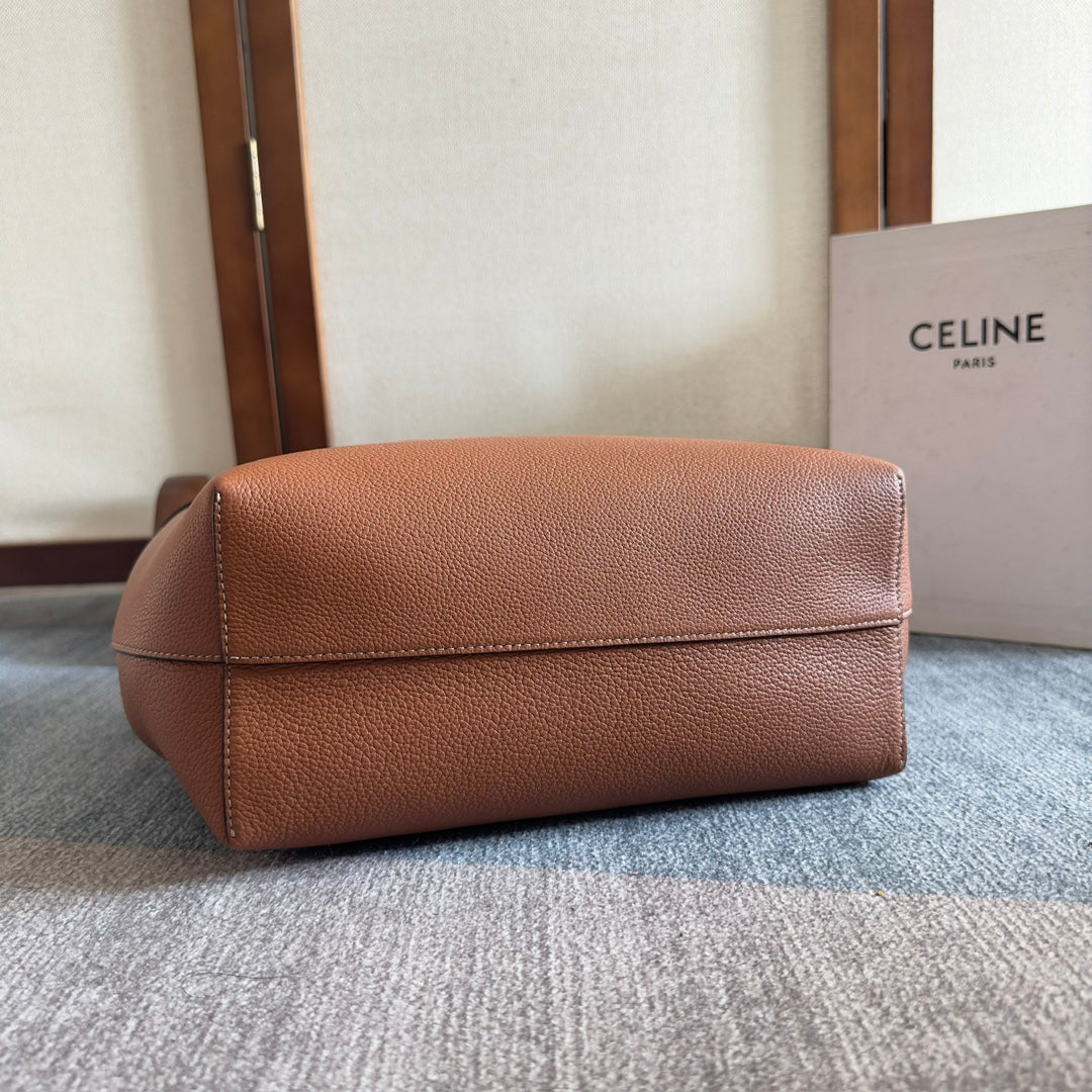 SMALL CABAS ANAÏS CUIR TRIOMPHE 28 IN BRONZE ORANGE GRAINED CALFSKIN