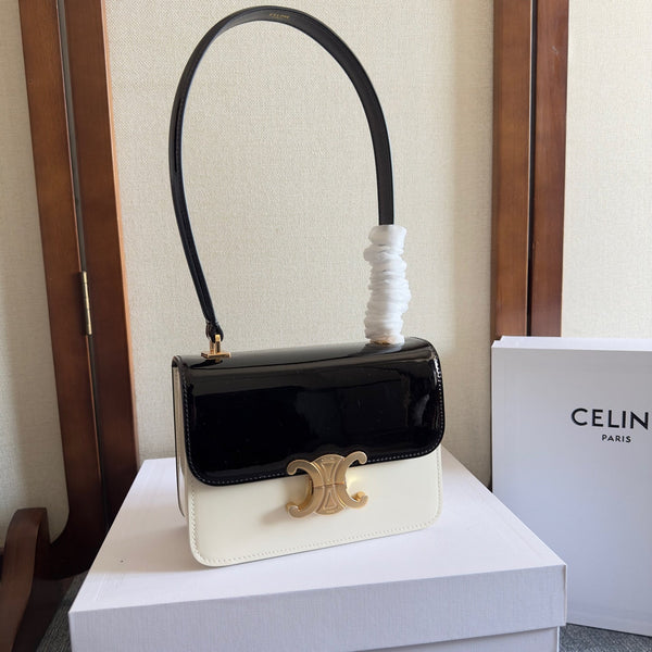 TEEN GARANCE BAG 18 IN BLACK AND WHITE PATENT CALFSKIN