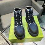GG Men's 25 Lace up Boot Black Blue Canvas 720793