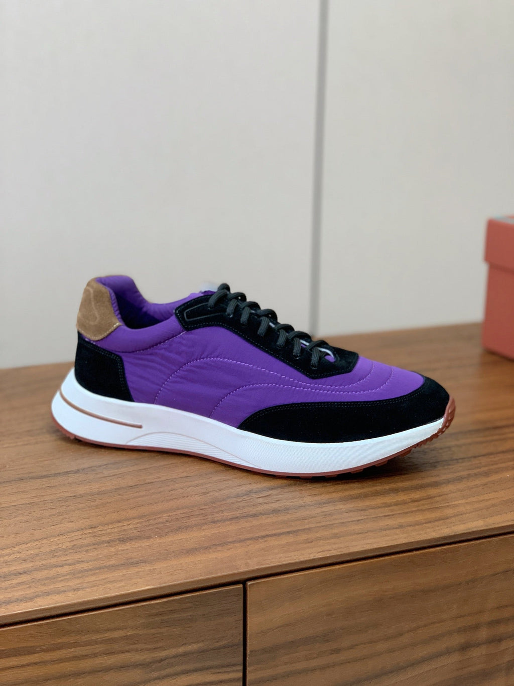 LP Week End Walk Sneaker In Purple Mix Black Denim Fabric And Sudede 984390