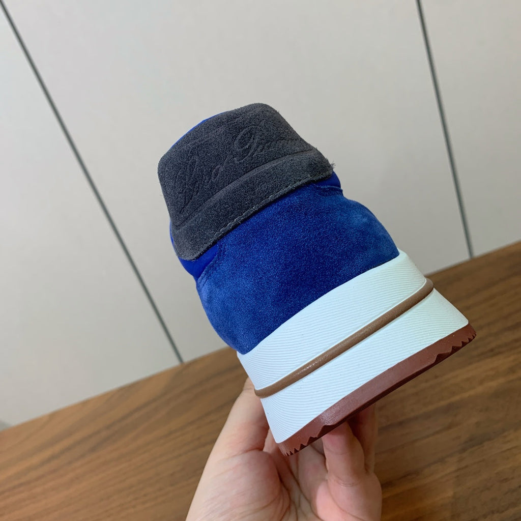 LP Week End Walk Sneaker In Blue Mix Dark Grey Denim Fabric And Sudede 984388
