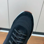 LP Week End Walk Sneaker In Black Mix Navy Blue Denim Fabric And Sudede  984391
