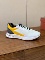 LP Week-End Walk Sneaker In White Mix Black Yellow Mesh Fabric 984413
