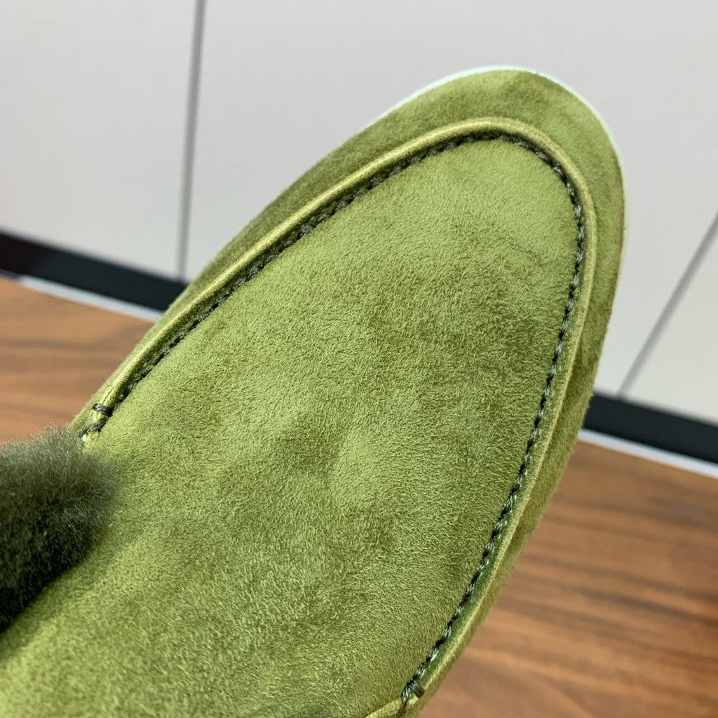 LP Open Walk Ankle Boot Green Fur Suede 550894