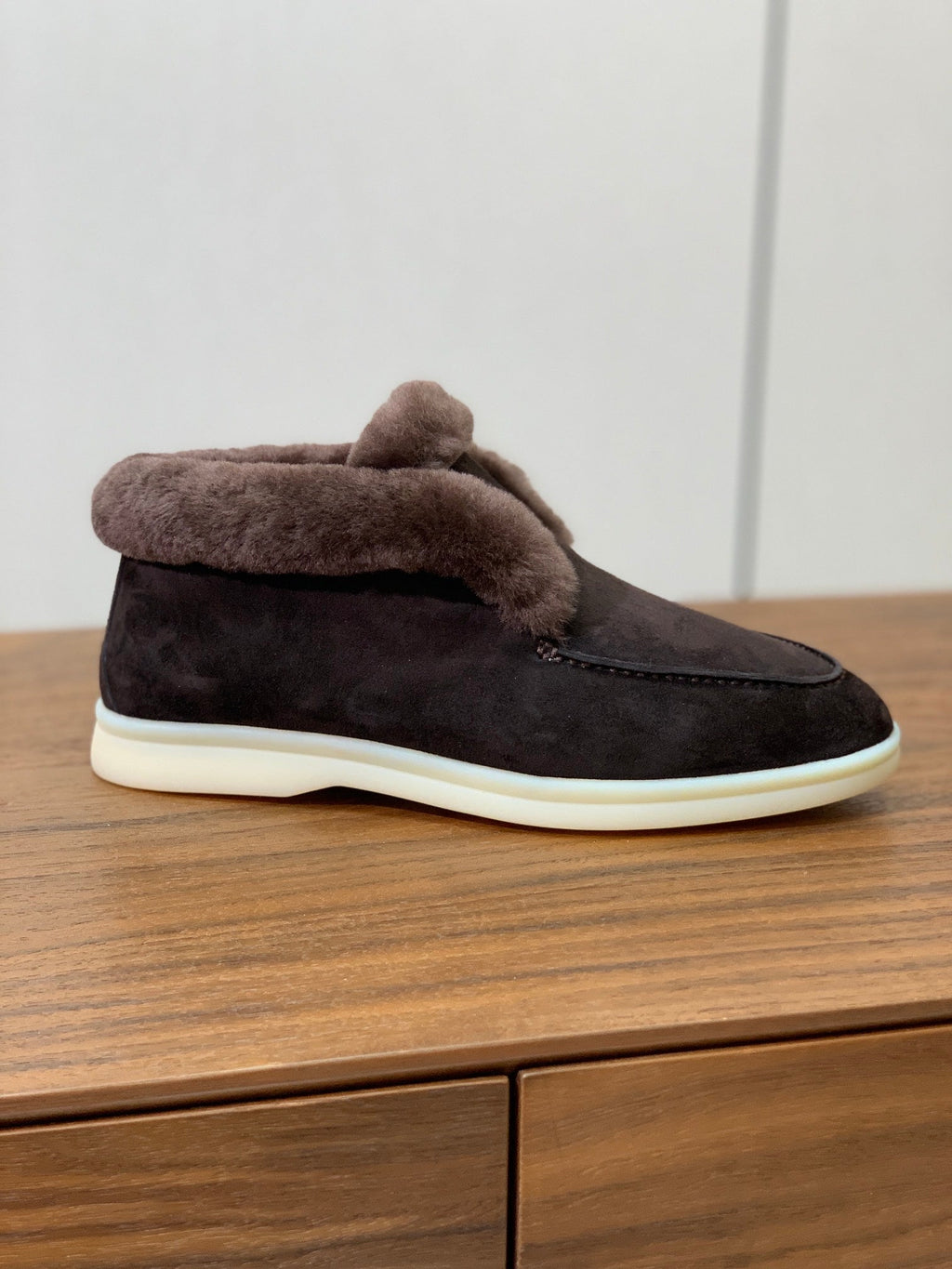LP Open Walk Ankle Boot Dark Brown Fur Suede 550899