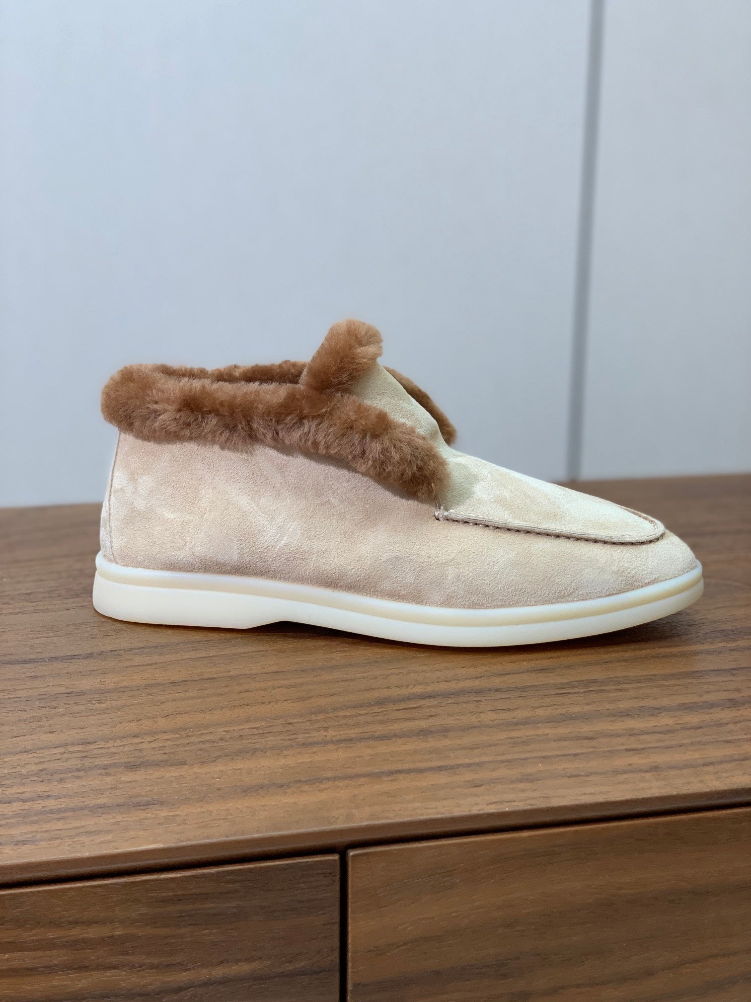 LP Open Walk Ankle Boot Light Lemon Brown Fur Suede 550900