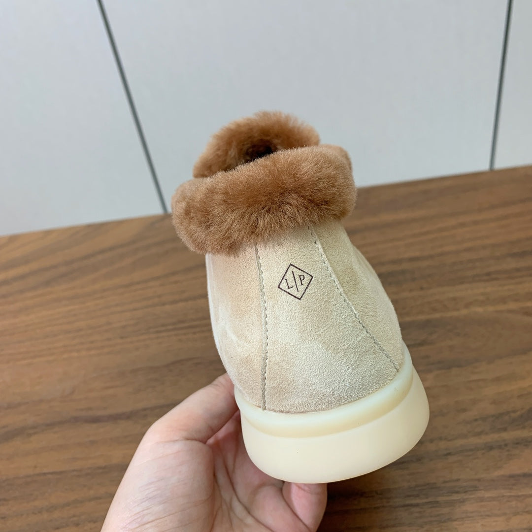 LP Open Walk Ankle Boot Light Lemon Brown Fur Suede 550900