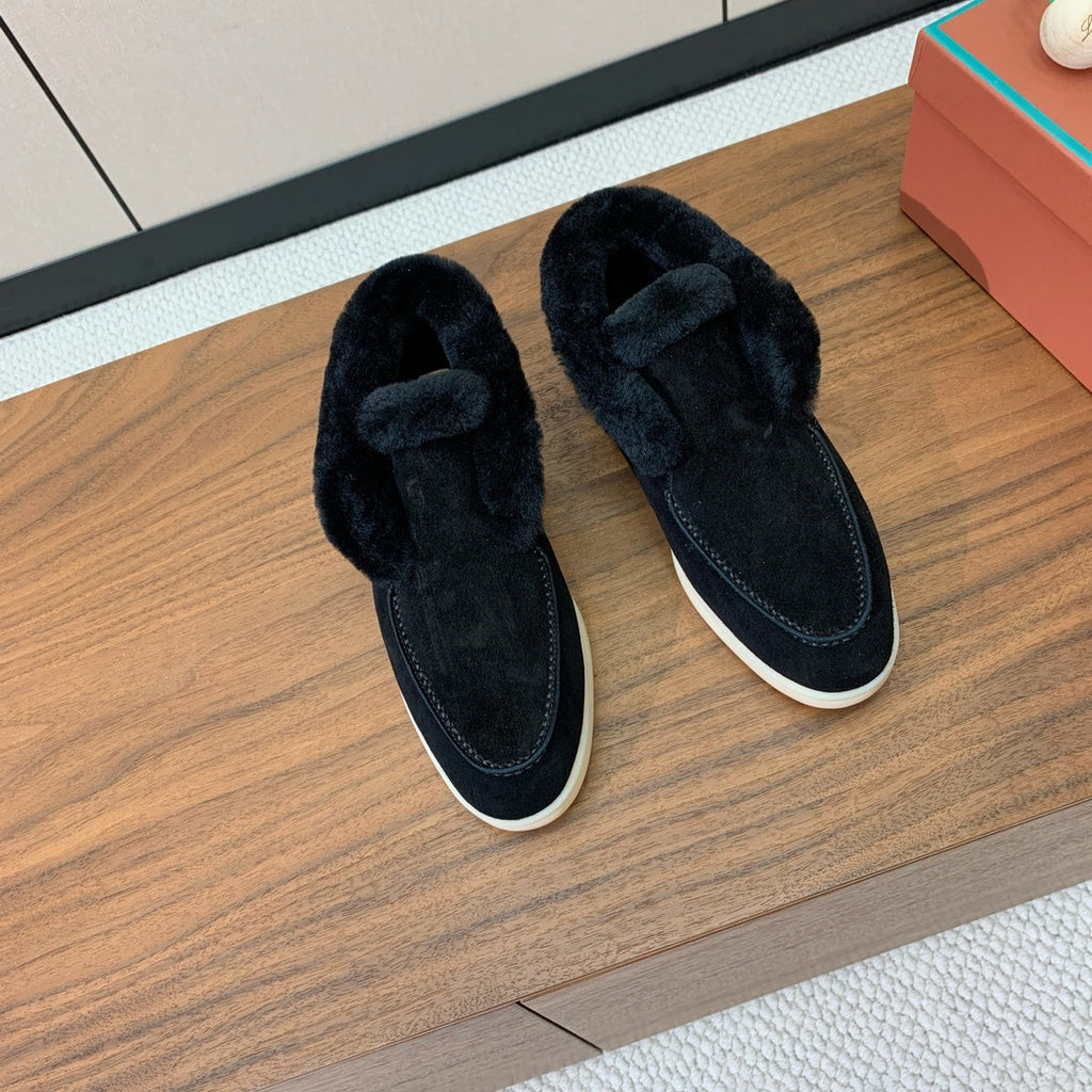 LP Open Walk Chukka Boot Black Suede Lamb Fur