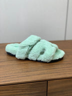 HM Chypre Sandal In Light Turquoise Lamb Wool 984178