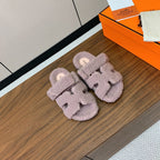 HM Chypre Sandal In Light Purple Lamb Wool 984180