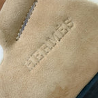 HM Chypre Sandal In Light Brown Mix White Fleece And Suede 984197