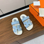 HM Chypre Sandal Cloud Blue Mix White Wool And Cowhide Lining  984208