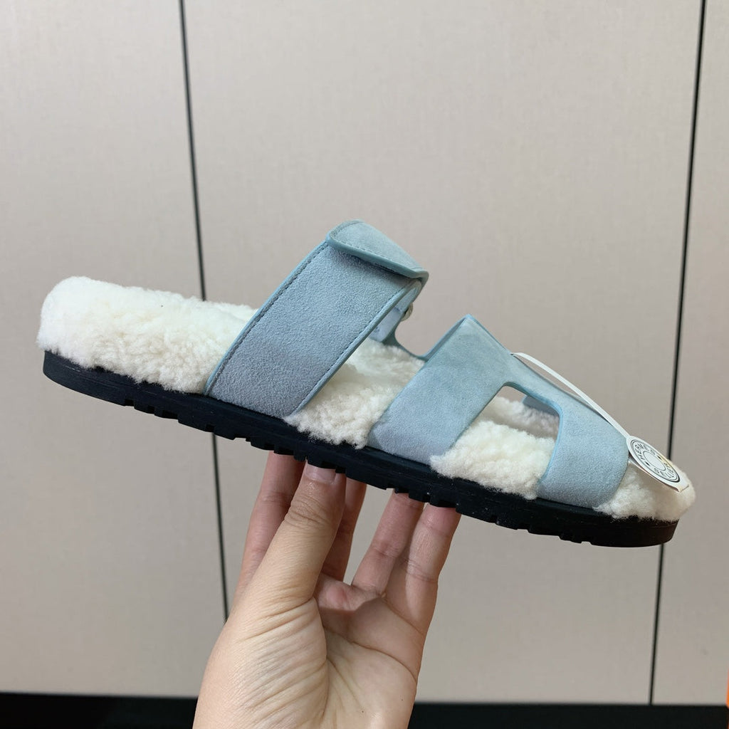 HM Chypre Sandal Cloud Blue Mix White Wool And Cowhide Lining  984208