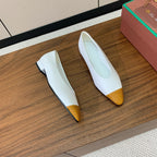 LP Rebecca Ballet Flats In White Mix Yellow Brown Cowhide 984358