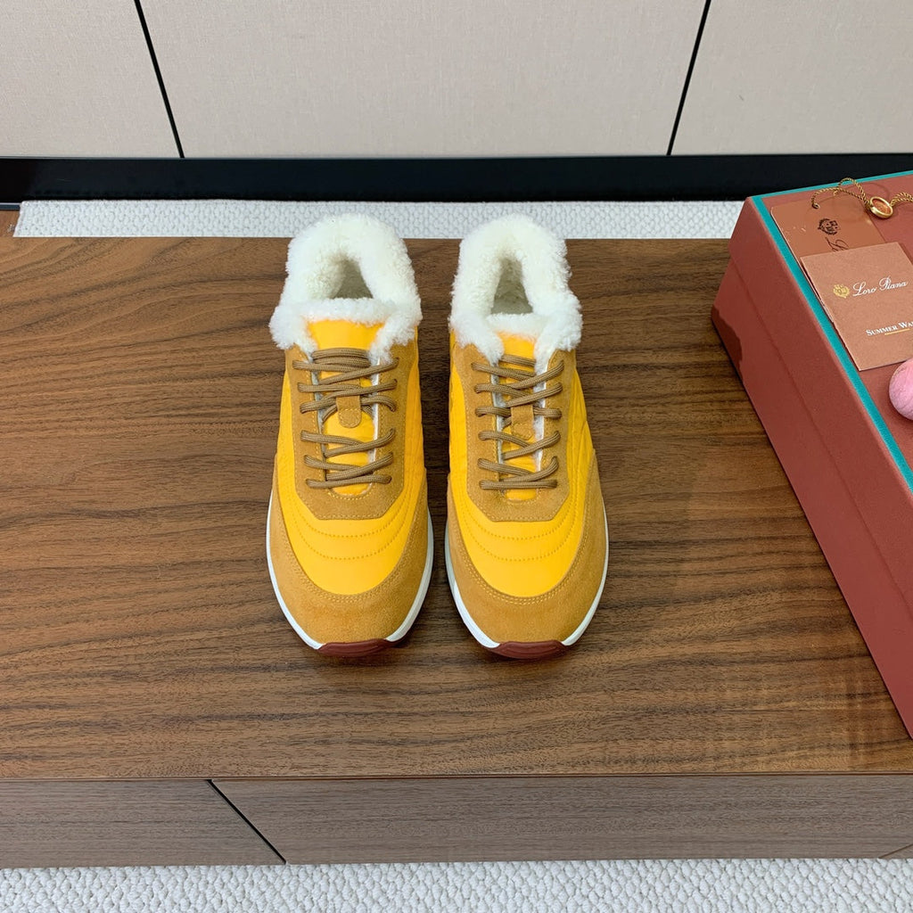 LP Week-end Walk Sneakers In Yellow Mix Dark Yellow Denim With Wool Fleece Lining  984278
