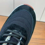 LP Week-end Walk Sneakers In Black Mix Navy Blue Denim With Wool Fleece Lining 984281